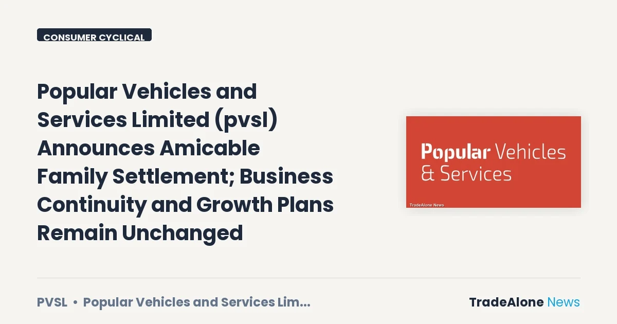 Popular Vehicles and Services Limited PVSL Amicable Settlement