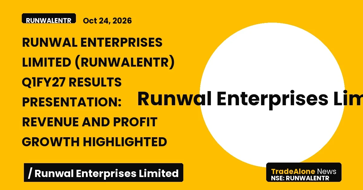 Runwal Enterprises Limited Runwalentr Q1fy27 Results