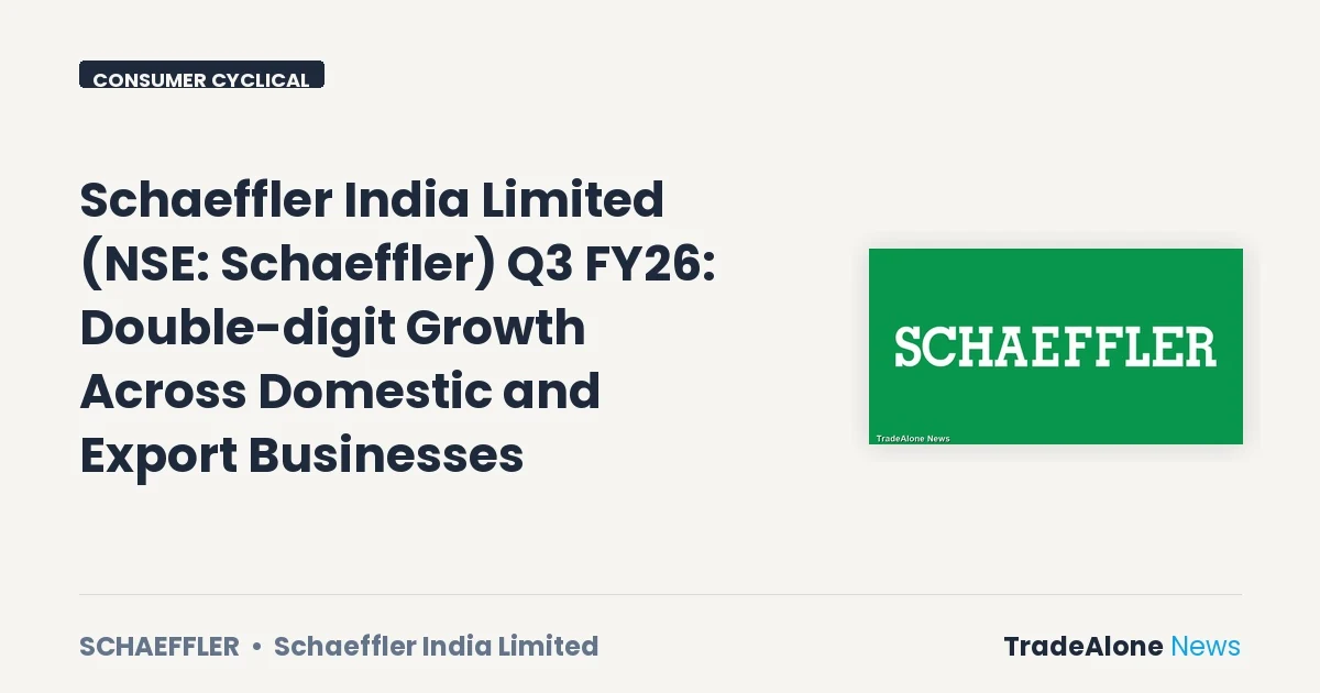 Schaeffler India Limited NSE Schaeffler Q3 FY26 Results