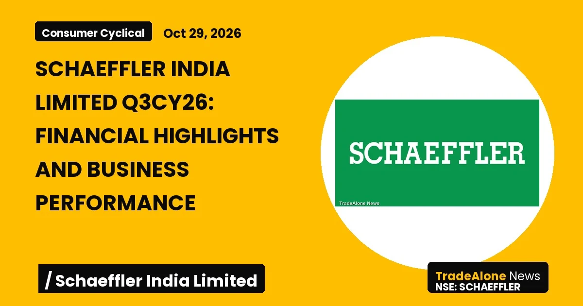 Schaeffler India Limited Schaeffler Q3cy26 Results