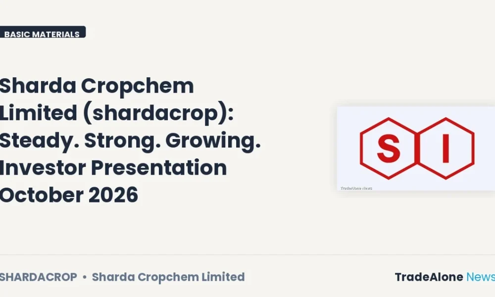Sharda Cropchem Limited Shardacrop October 2026 Presentation