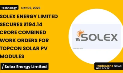 Solex Energy Limited SOLEX Secures ₹194.14 Crore Work Orders October 2026