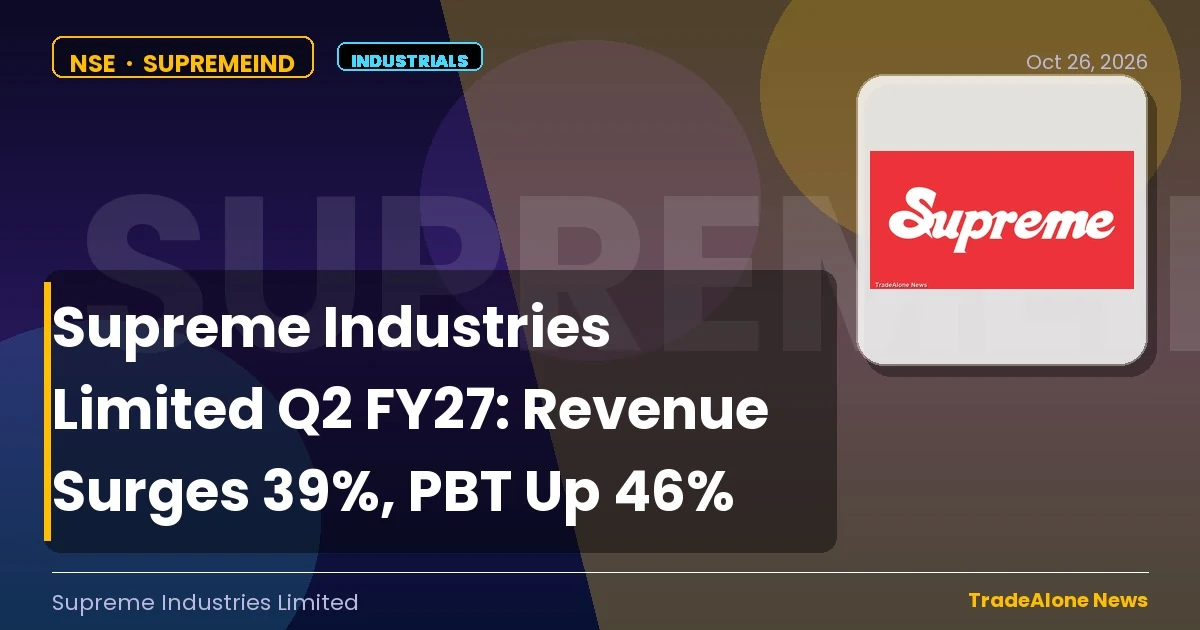 Supreme Industries Limited Supremeind Q2 FY27 Results
