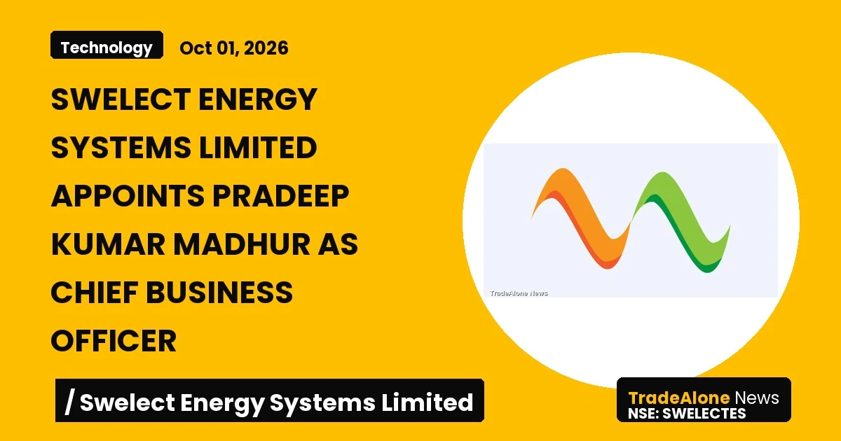 Swelect Energy Systems Limited Swelectes Appoints CBO