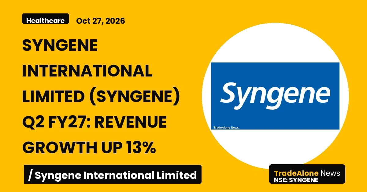 Syngene International Limited Syngene Q2 FY27 Revenue Growth