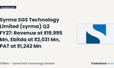 Syrma SGS Technology Limited Q2 FY27 Results: Revenue ₹19,995 Mn, PAT ₹1,242 Mn