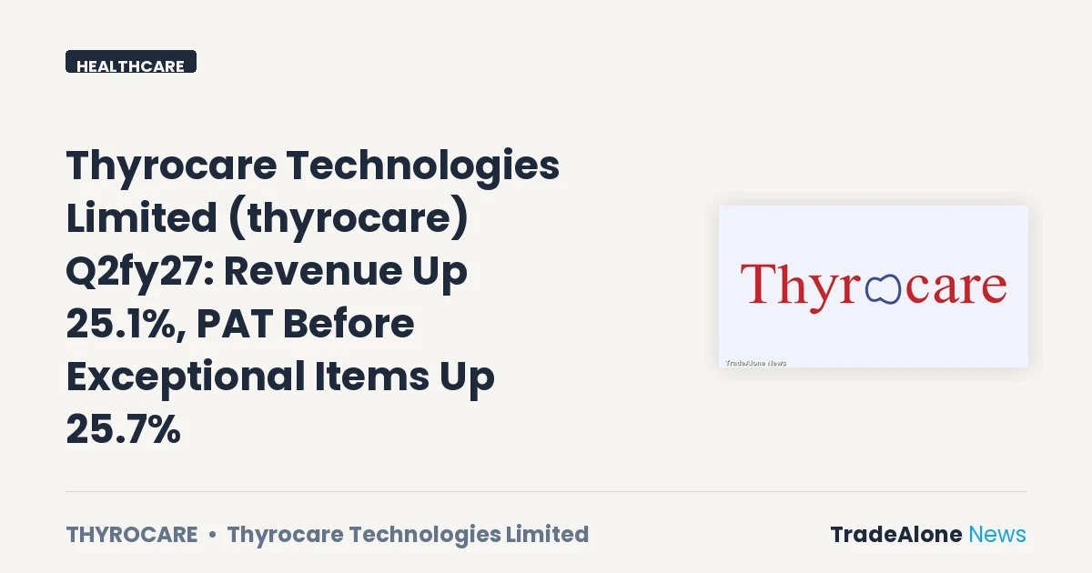 Thyrocare Technologies Limited Thyrocare Q2fy27 Results