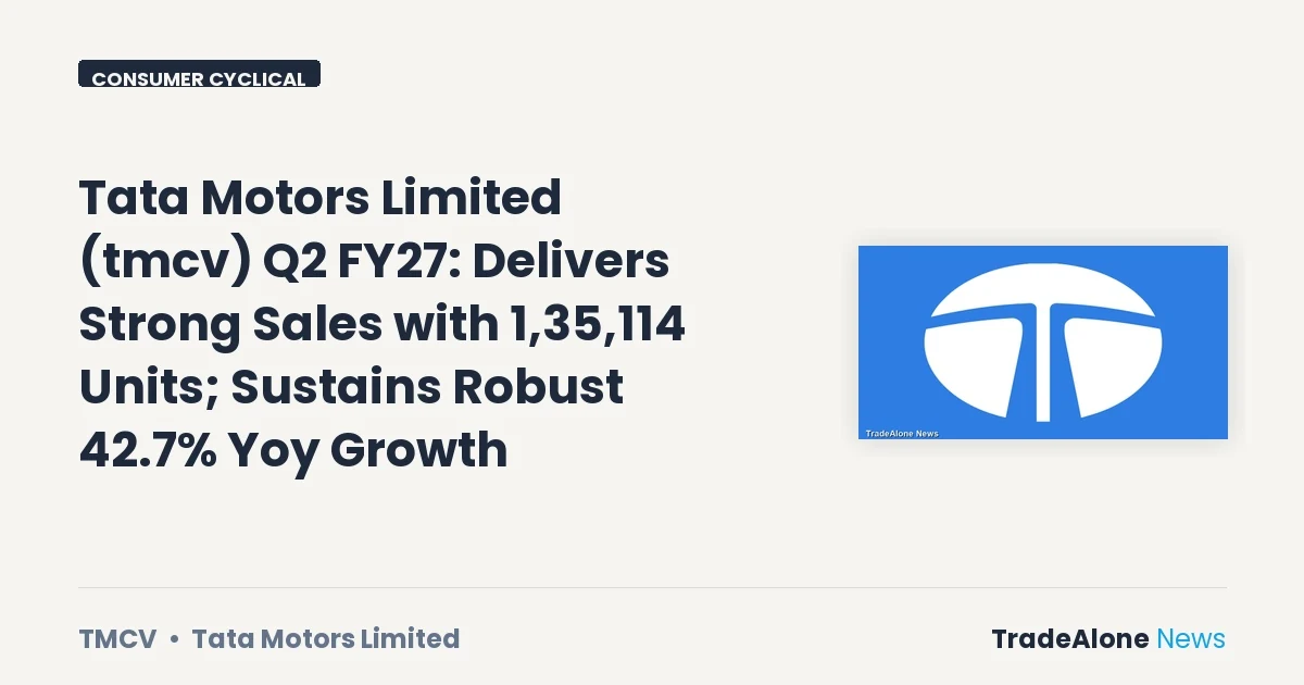 Tata Motors Limited TMCV Q2 FY27 Sales Growth