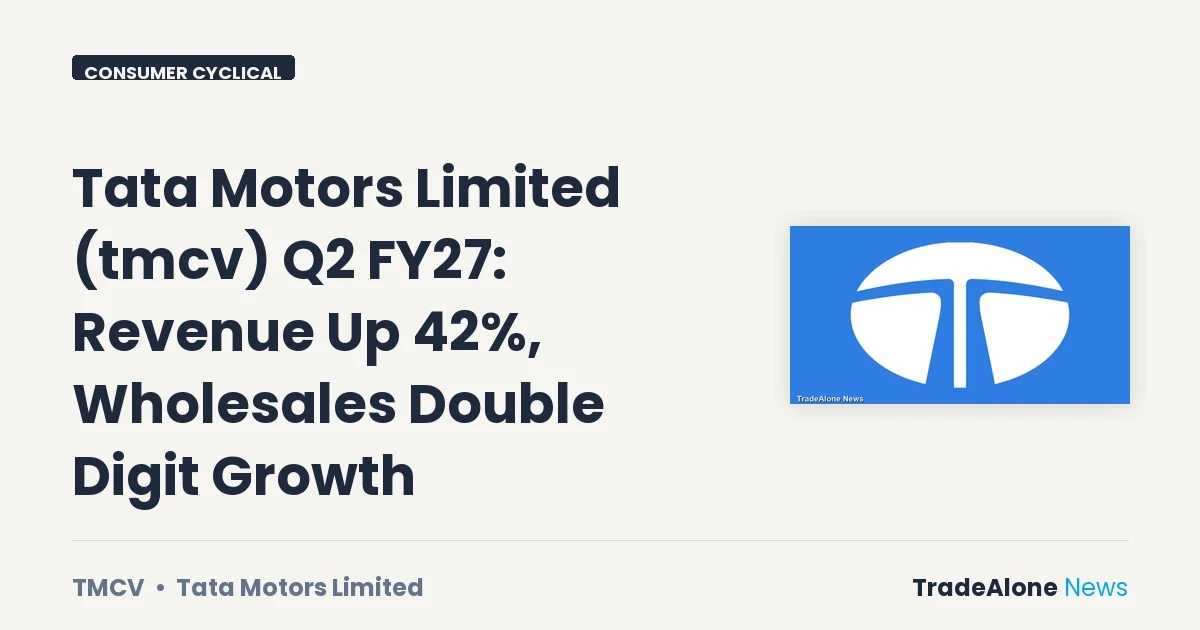 Tata Motors Limited TMCV Q2 FY27 Results