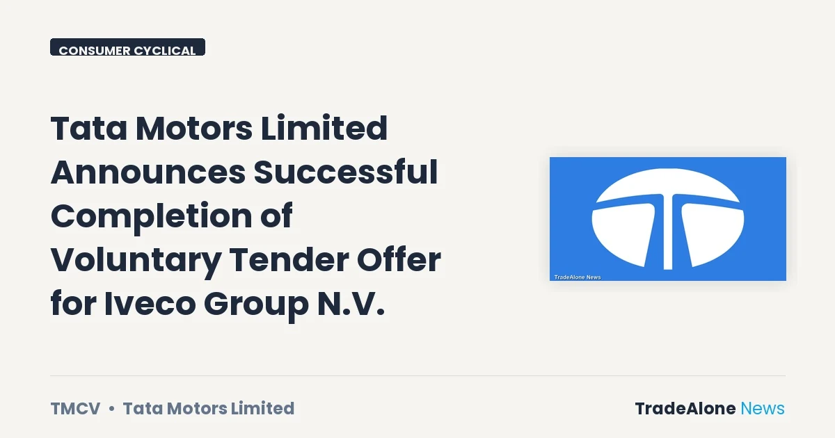 Tata Motors Limited TMCV Tender Offer October 2026