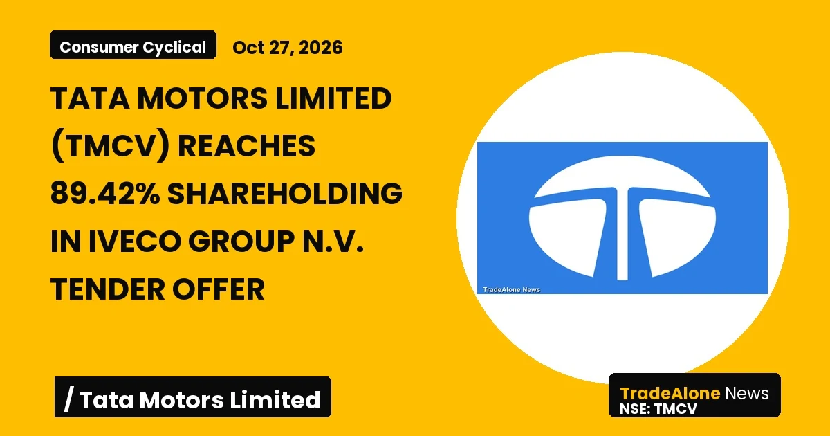 Tata Motors Limited TMCV October Tender Offer Results