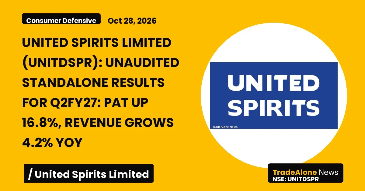 United Spirits Limited Unitdspr Q2fy27 Results