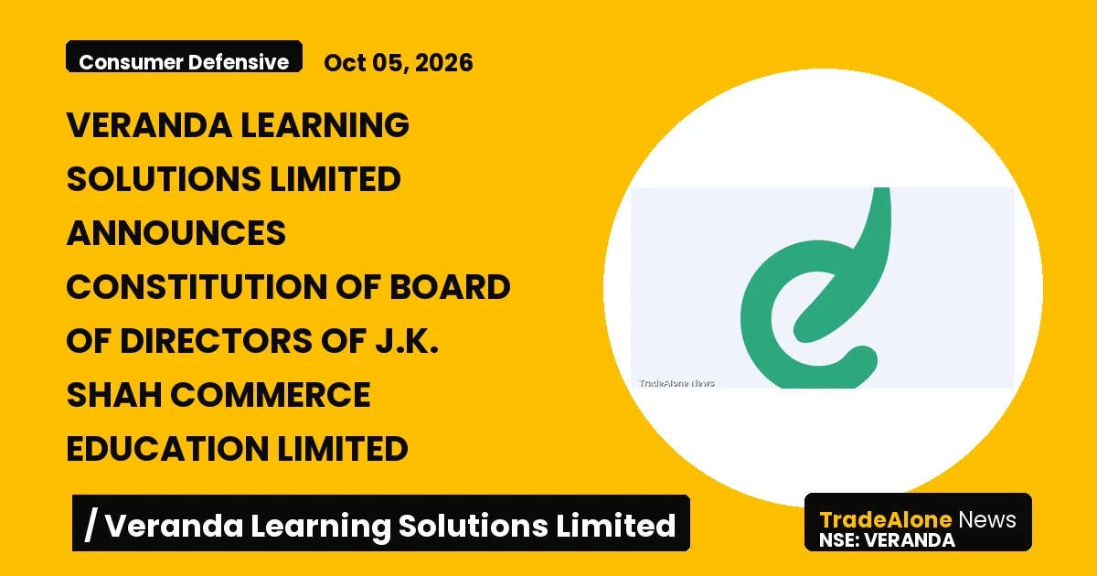 Veranda Learning Solutions Limited Veranda Board of Directors J.K. Shah Commerce Education October 2026