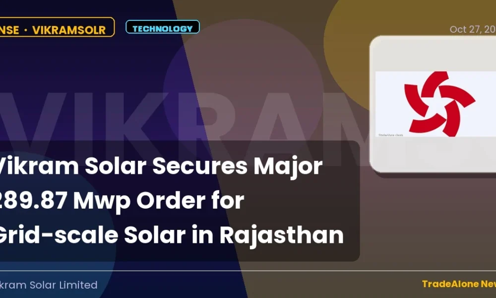 Vikram Solar Vikramsolr Secures 289.87 Mwp Order