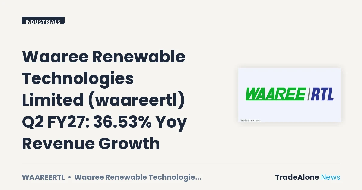 Waaree Renewable Technologies Limited Waareertl Q2 FY27 Results