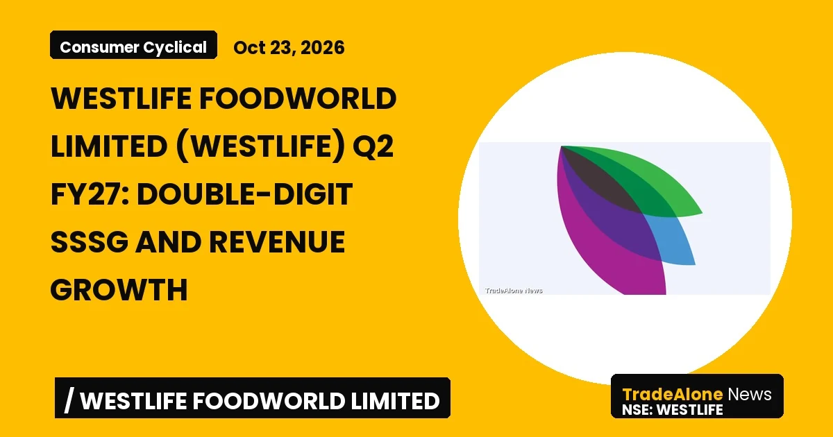 Westlife Foodworld Limited NSE Westlife Q2 FY27 Results